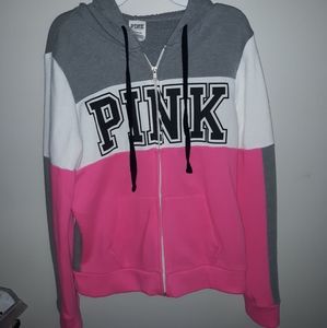 Pink Victoria Secret color block hoodie